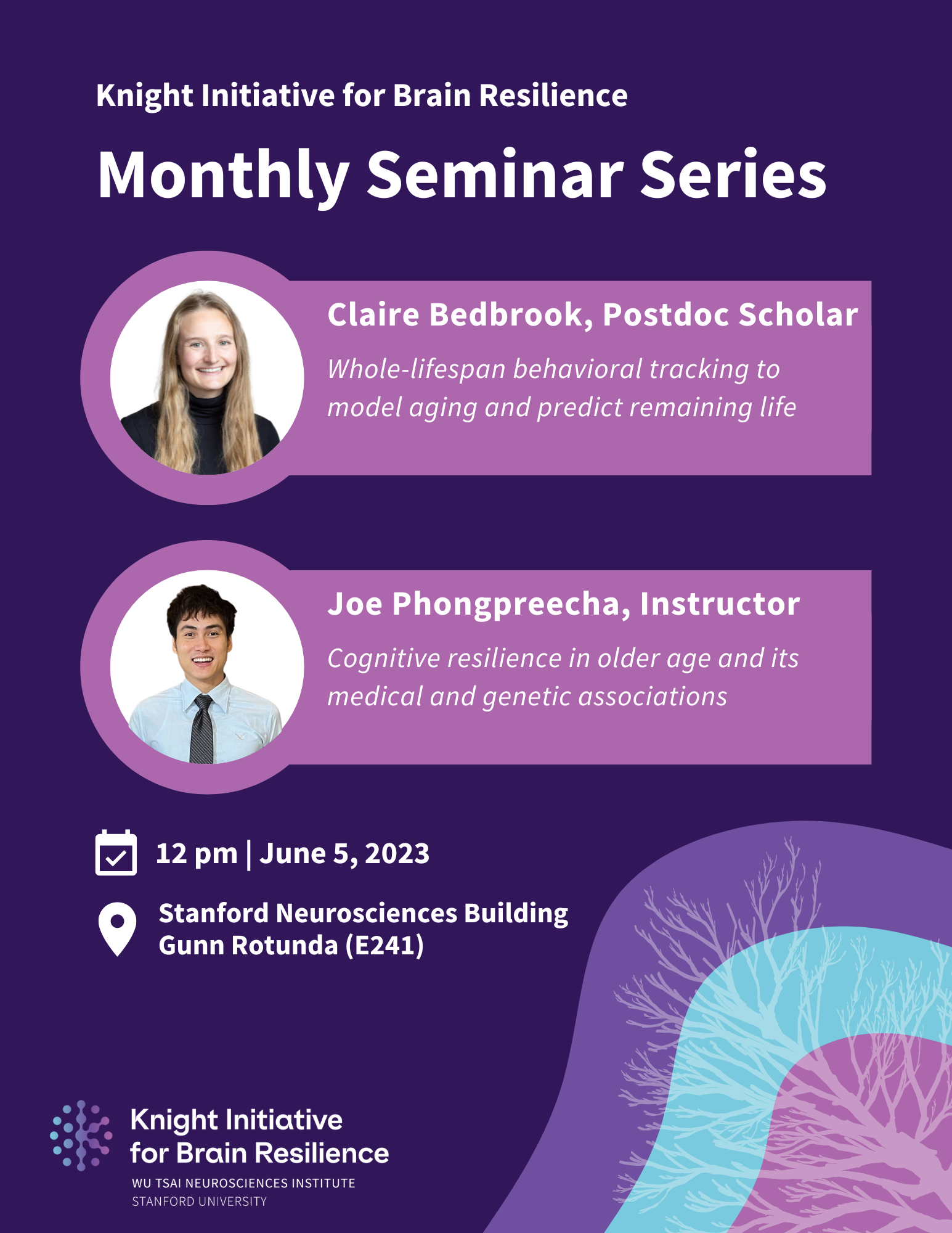 Claire Bedbrook and Joe Phongpreecha present at the monthly seminar