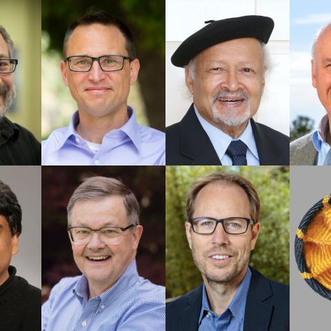 (Top, from left) Thomas Devereaux, Ian Fisher, Thomas Kailath, and David Miller. (Bottom, from left) Bali Pulendran, Robert Waymouth, and Tony Wyss-Coray. (Image credit: Courtesy Thomas Devereaux/Alex Johnson Photography/Courtesy Thomas Kailath/Rod Searcey/Jack Kearse, Emory/Jia Zhang/Gary Wagner)