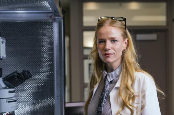 Annie Goettemoeller in her lab. 